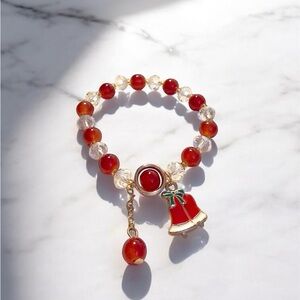 Natural Stone Red Agate Crystal Quartz Beaded Bracelet Healing Gemstone